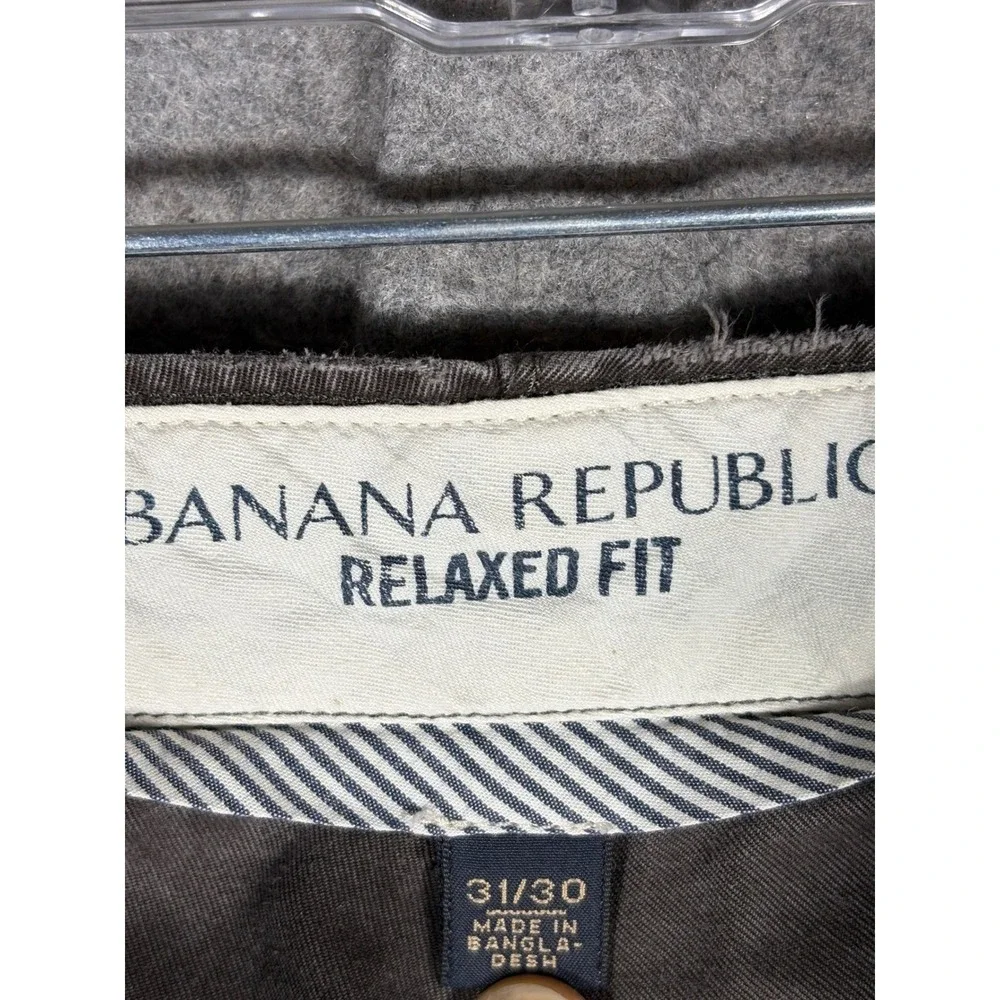 Banana‎ Republic Mens Relaxed Fit Chino Pants 31x30 Gray 100% Cotton Casual